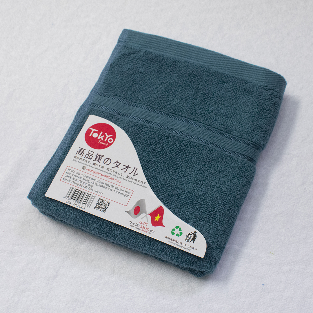 Khăn Gội đầu Cotton màu xanh đá Khăn Gội đầu Cotton màu xanh đá