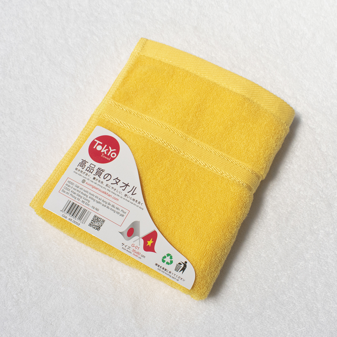 Khăn Gội đầu Cotton màu vàng Khăn Gội đầu Cotton màu vàng
