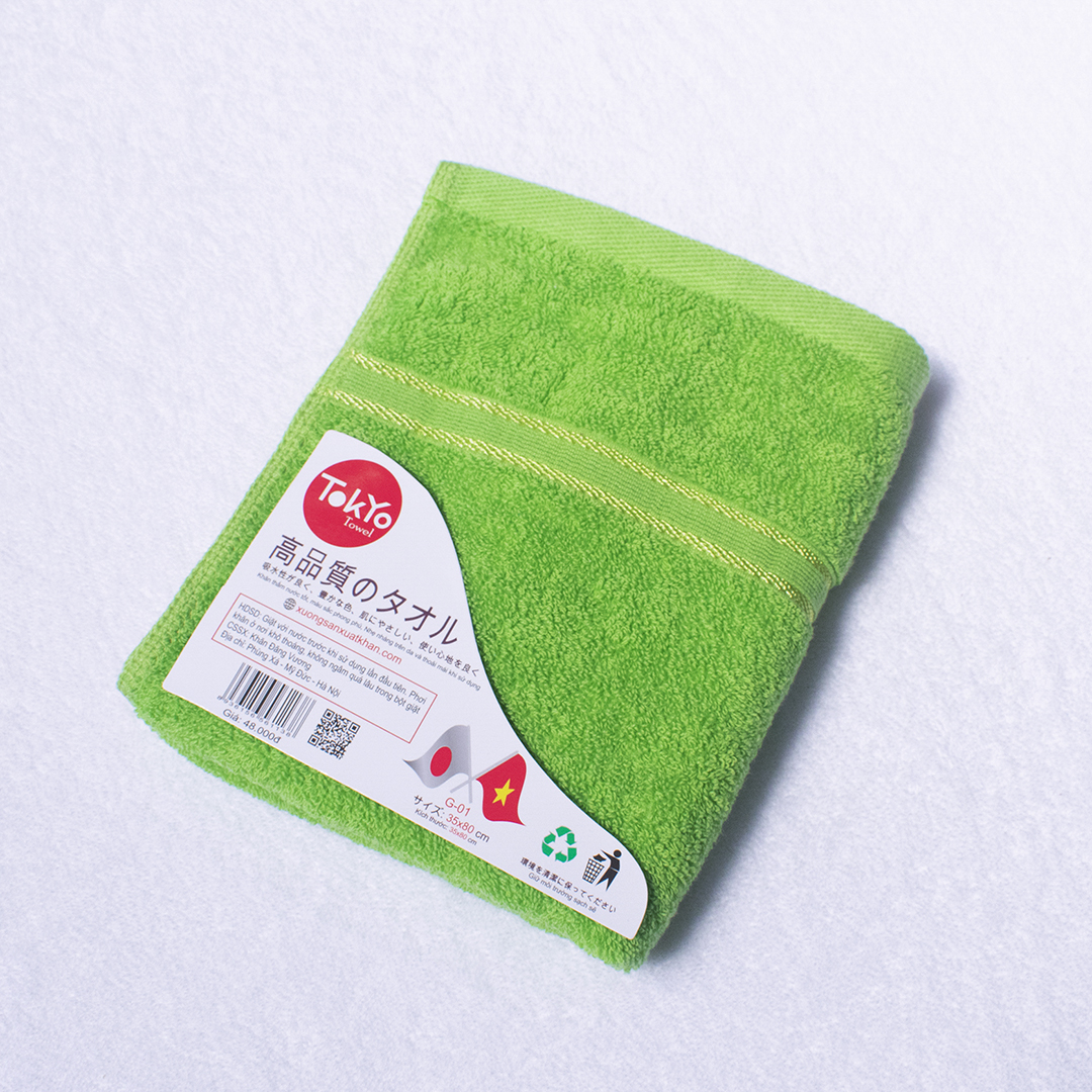 Khăn Gội đầu Cotton màu xanh lá Khăn Gội đầu Cotton màu xanh lá