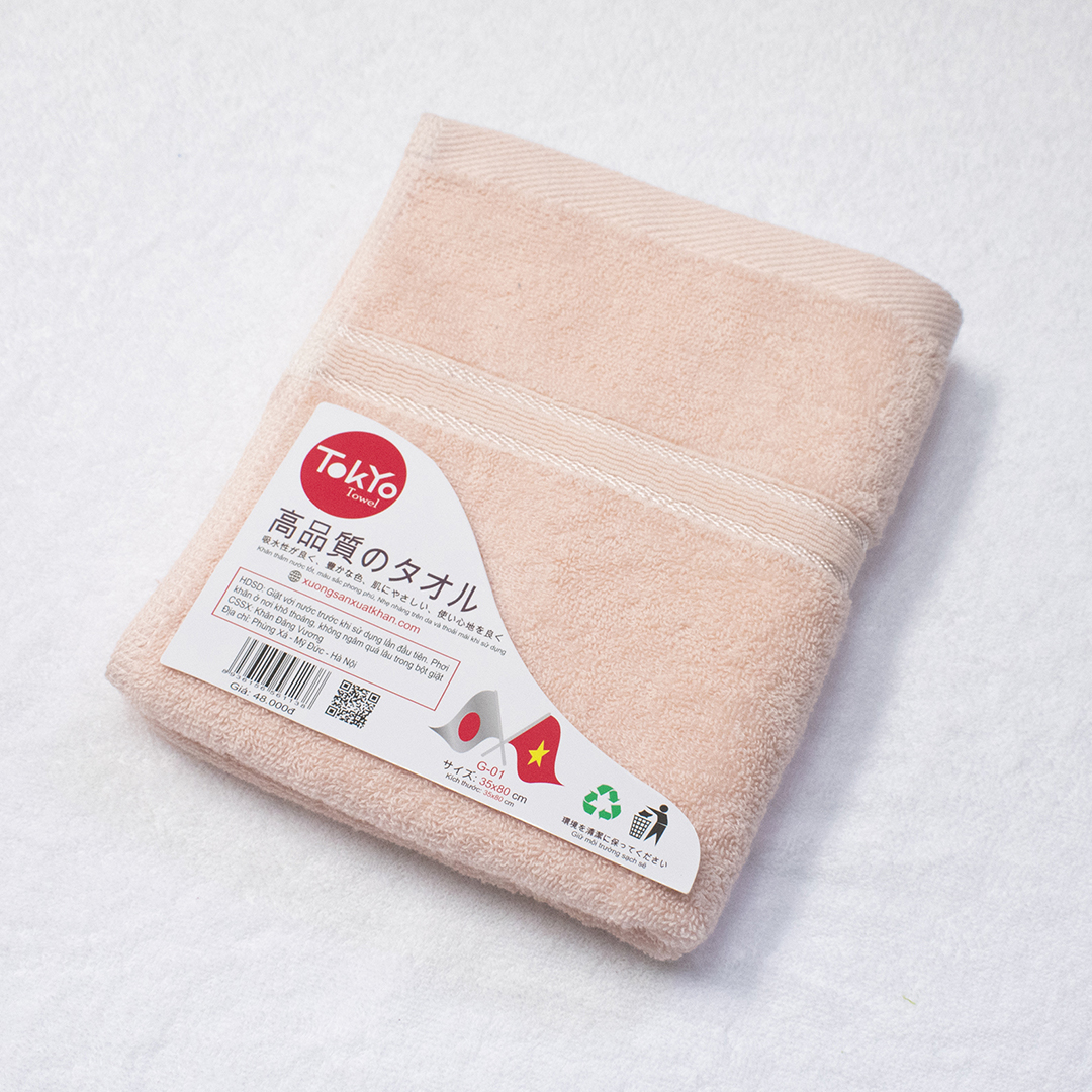 Khăn Gội đầu Cotton màu hồng phấn Khăn Gội đầu Cotton màu hồng phấn