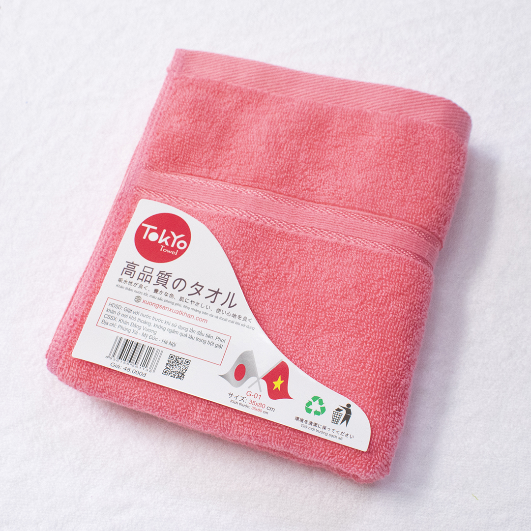 Khăn Gội đầu Cotton màu hồng đào Khăn Gội đầu Cotton màu hồng đào