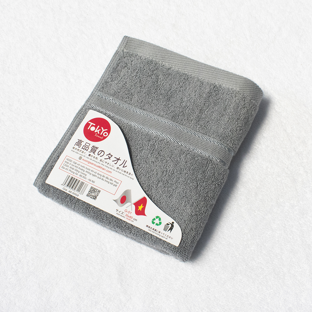 Khăn Gội đầu Cotton màu xám ghi Khăn Gội đầu Cotton màu xám ghi