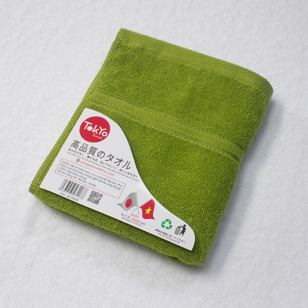 Khăn Gội đầu Cotton màu xanh rêu Khăn Gội đầu Cotton màu xanh rêu