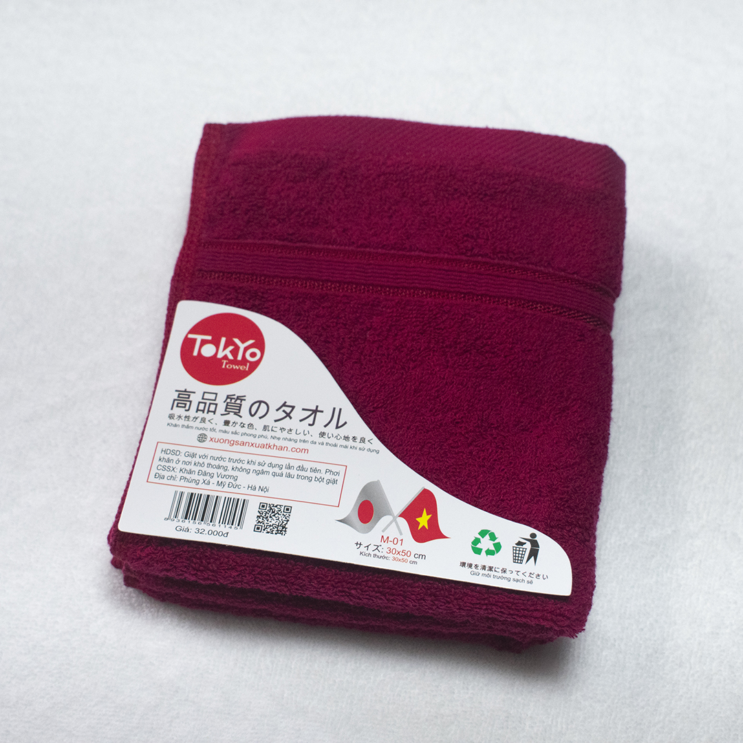 Khăn Mặt Cotton màu đỏ đô Khăn Mặt Cotton màu đỏ đô