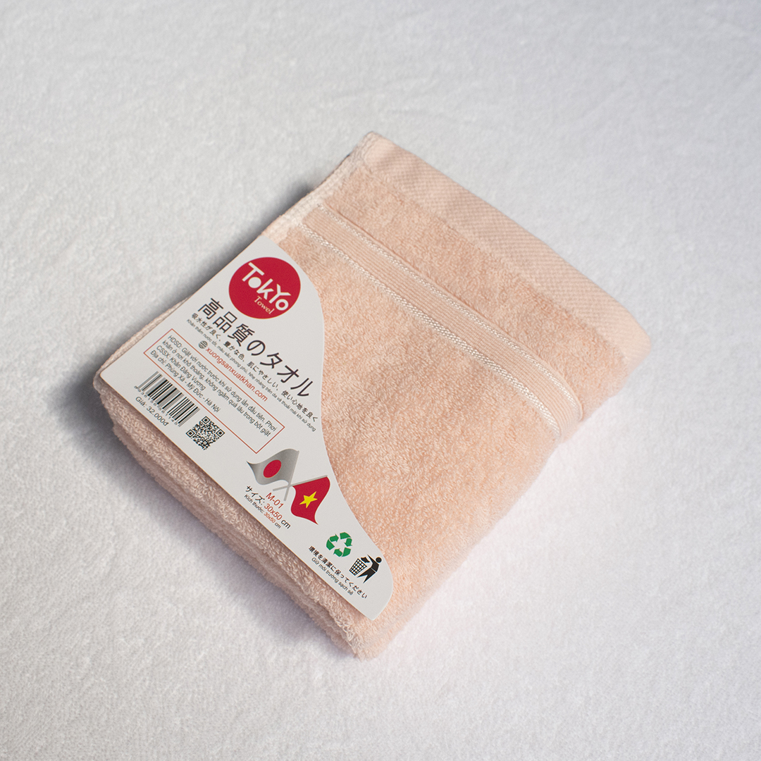 Khăn Mặt Cotton màu hồng phấn