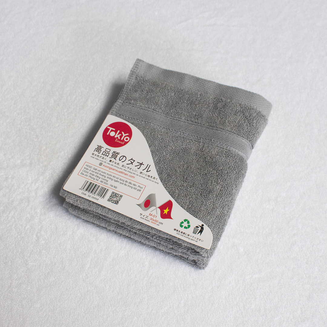 Khăn Mặt Cotton màu xám ghi Khăn Mặt Cotton màu xám ghi