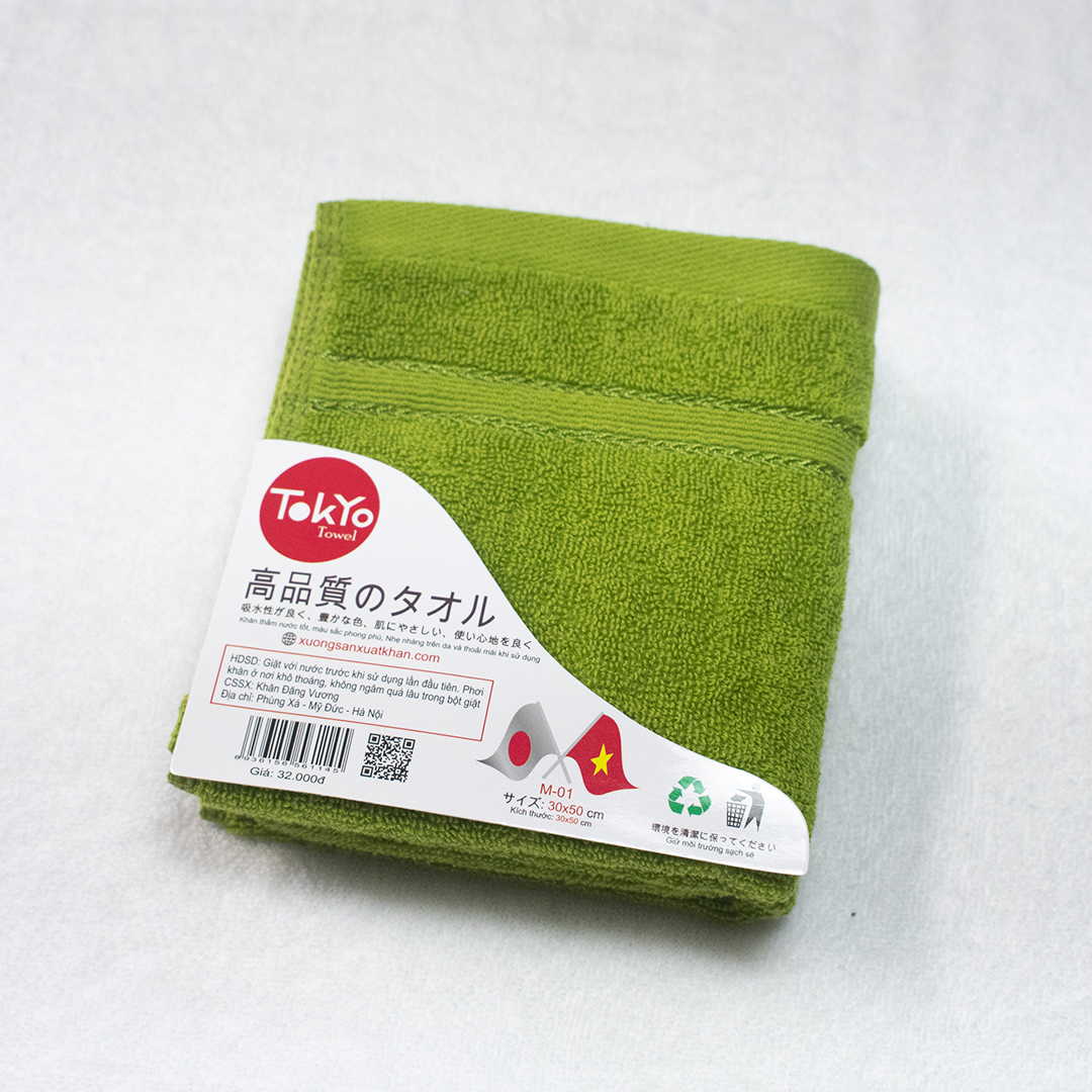 Khăn Mặt Cotton màu xanh rêu Khăn Mặt Cotton màu xanh rêu
