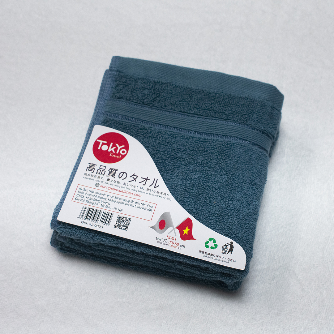 Khăn Mặt Cotton màu xanh đá Khăn Mặt Cotton màu xanh đá