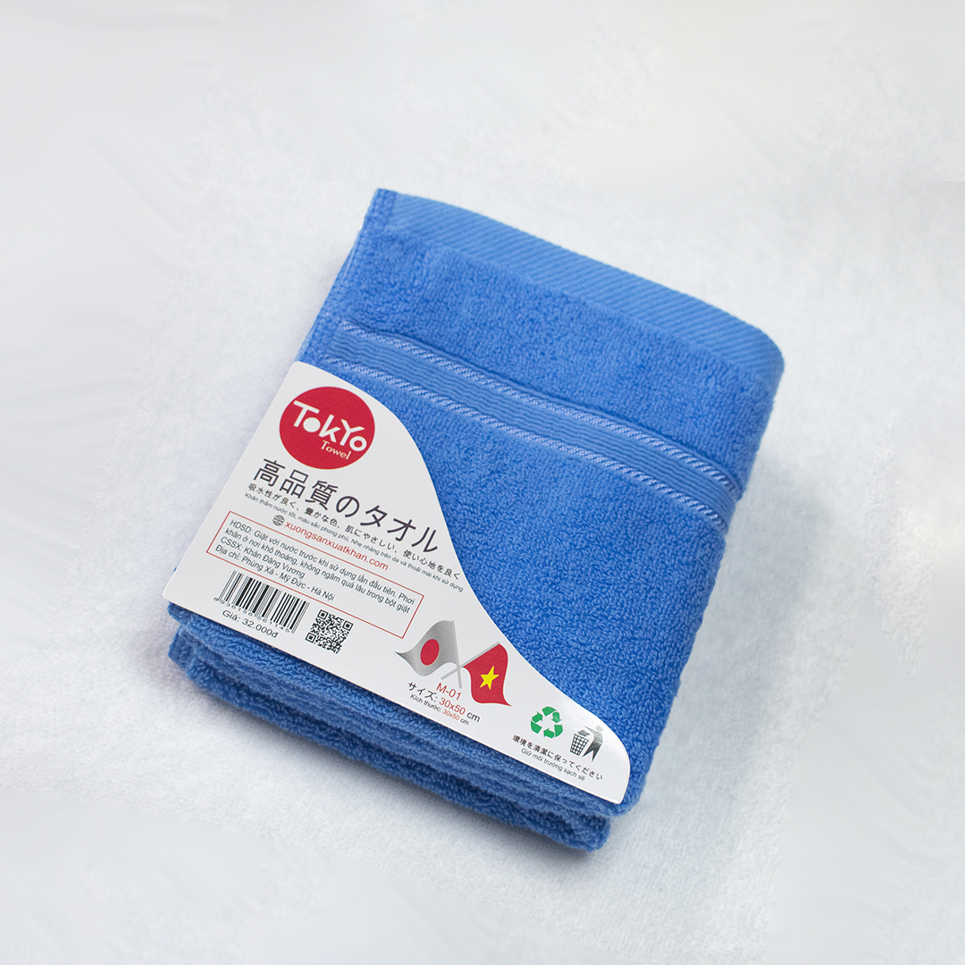 Khăn Mặt Cotton màu xanh dương Khăn Mặt Cotton màu xanh dương