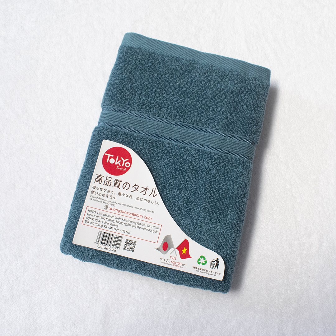 khan tam tokyo towel 50x100 xanh da