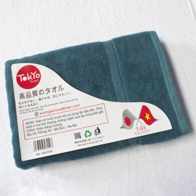 Khăn tắm cotton 1m4 màu xanh đá