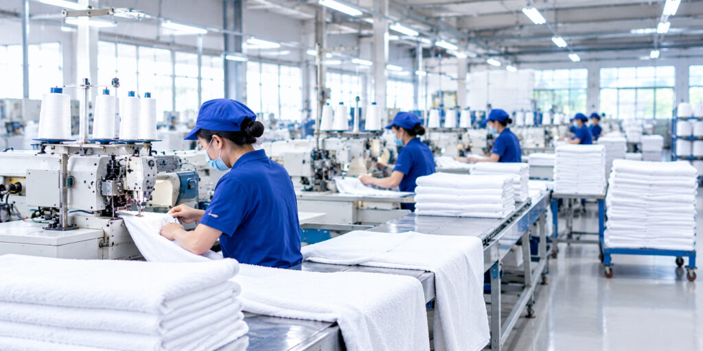 xưởng máy khăn